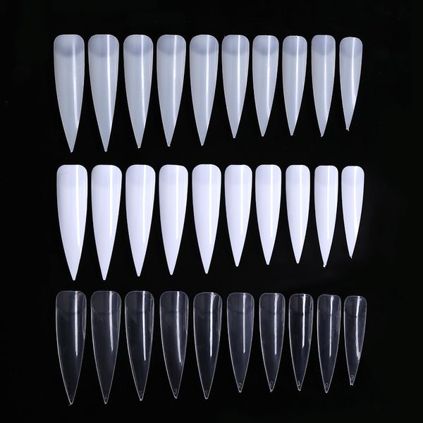 

50pcs/bag fake nail tips natural white transparent design sharp ultra thin long french false nail art tips tools for uv gel, Red;gold