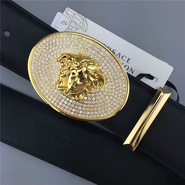 

versace belt medusa дизайнер мужчины женщины мода черный поясной ремень популярный дизайн унисекс натуральная кожа ремень высокое качество д, Black;brown