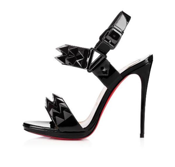 

summer new women sandals rivets patent leather super high heel thin heel female fashion buckle slippers all match sandals, Black