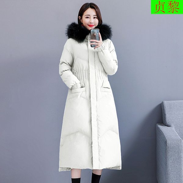 

exta-long over-the-knee long thick to ankle cotton-padded jacket women's 2018 new style winter down jacket cotton-padded clothes, Blue;black