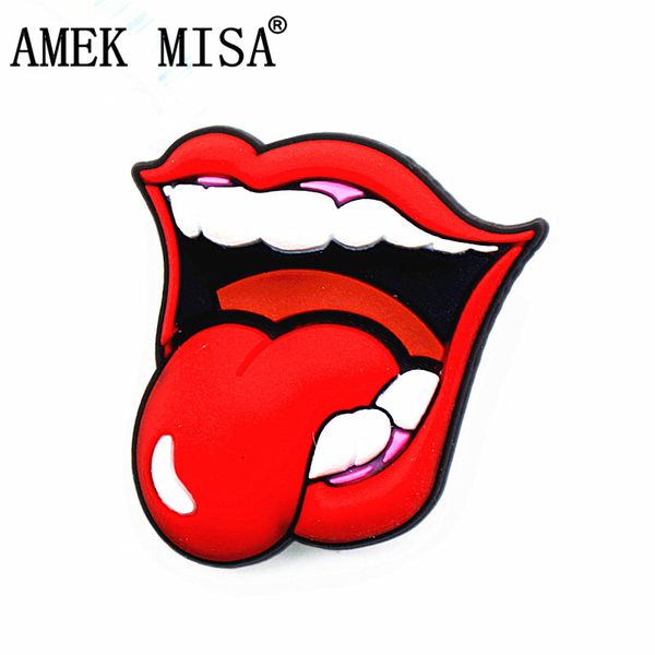 

1pcs shoe decorations 3d sexy/faeces/blow a kiss style shoe charm funny shoe accessories fit kids gifts ing, White;pink