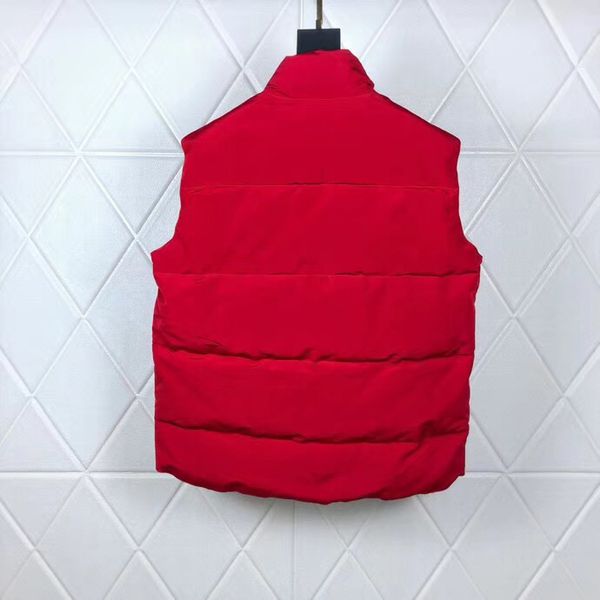 

canada boutique goose mens winter designer vest trend custom down gilet tide brand badge red red wild casual couple warm vest, Black;white