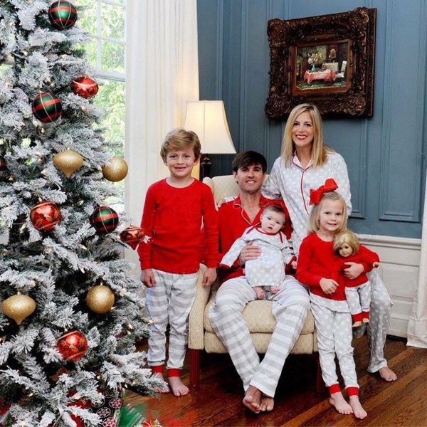 

new arrivals christmas suits father mother kids family matching outfits long sleeve sleepwear pajamas clothes, Blue