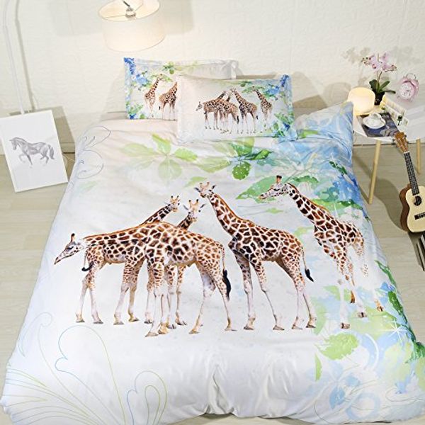 Giraffe Bed Set Twin For Girls Light Green Bedspreads Queen Size