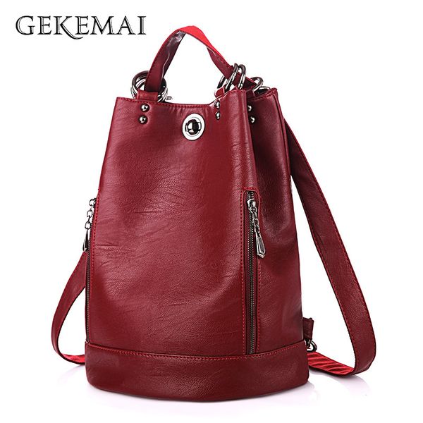 

multifunction women backpack sheepskin leather ladies backpacks for teenage girls big mochilas luxury school bags famous bookbag