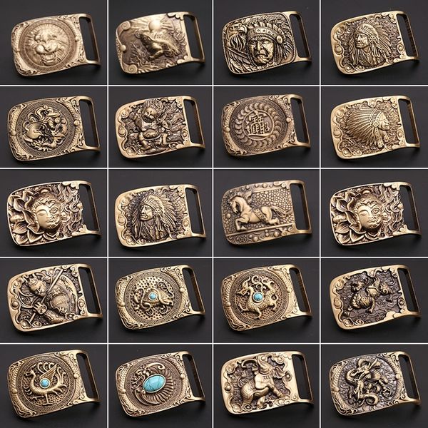 

handmade leather diy pure copper men's diy trousers board trousers belt belt buckle smooth buckle 40mm, Slivery;black