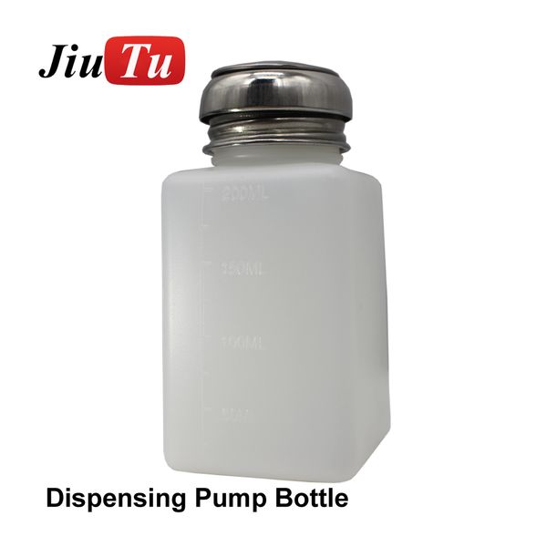 

mobile phone glass touch screen replacement 200ml white color liquid alcohol cleaner dispenser pump bottle 2/5/10/20 pcs