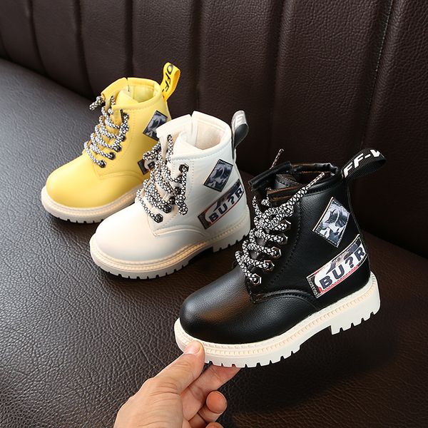 

girls boots new style boy's leather boot short boots children cotton toddler girl fashion, Black