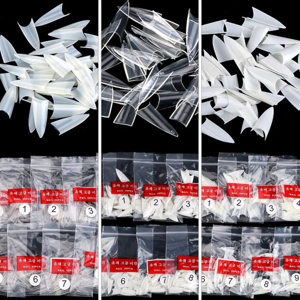

anmas rucci 500pcs white/clear/ natural color stilettos sharp acrylic false nail art tips, Red;gold
