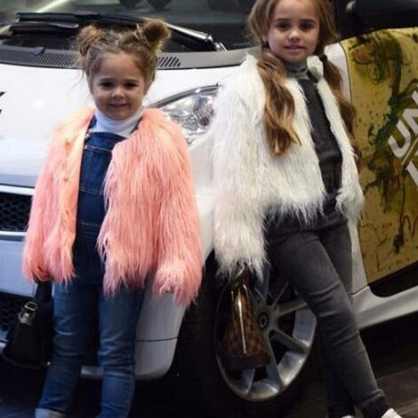 

new winter jacket kids girl faux fur thickness jacket kids coat 2-10 old size autumn winter 9wt030, Blue;gray