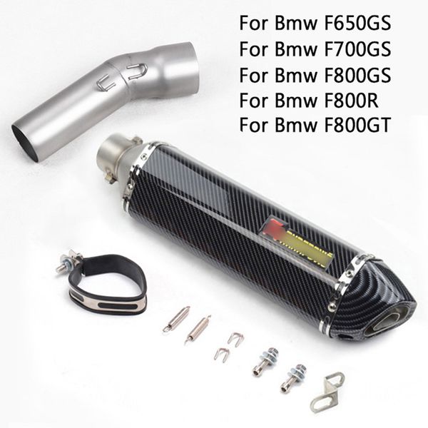 

slip for f800gs f650gs f700gs f800r f800gt 2009-2016 motorcycle exhaust mid link pipe muffler tail tube with db killer 470mm