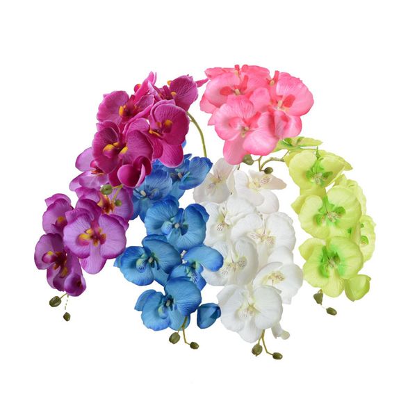 

orchid artificial flowers diy artificial butterfly orchid silk flower bouquet phalaenopsis wedding home decoration 6 colors