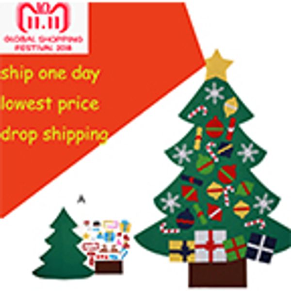 

new year door wall hanging xmas decoration kids diy felt christmas tree with ornaments children christmas gifts zh1