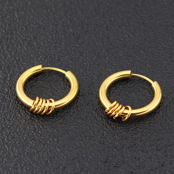 

stainless steel men small earrings women hip hop silver black earring hoops 2020 accessory fashion jewelry couple earring gold, Golden;silver