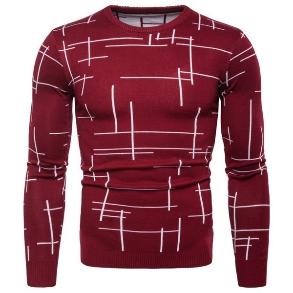 

2020 new fashion man striped pullover sweater casual o-neck collar long sleeve sweaters for men slim fit knitted sweater, White;black