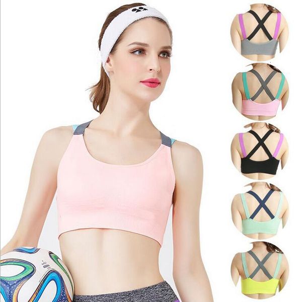 

yoga sports bra nylon underwear fruit color women fitness for running gym seamless athletic vest padded wireshockproof gym, White;black