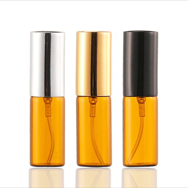 

5ML Amber Brown Glass Perfume Форсунка спрей бутылки многоразового косметический контейнер с