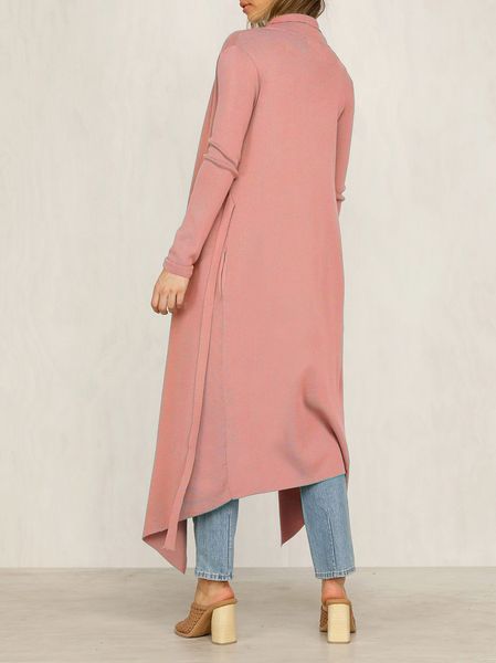 

women's 2019 spring and autumn collection large lapel belt irregular large size medium length windbreak, Tan;black