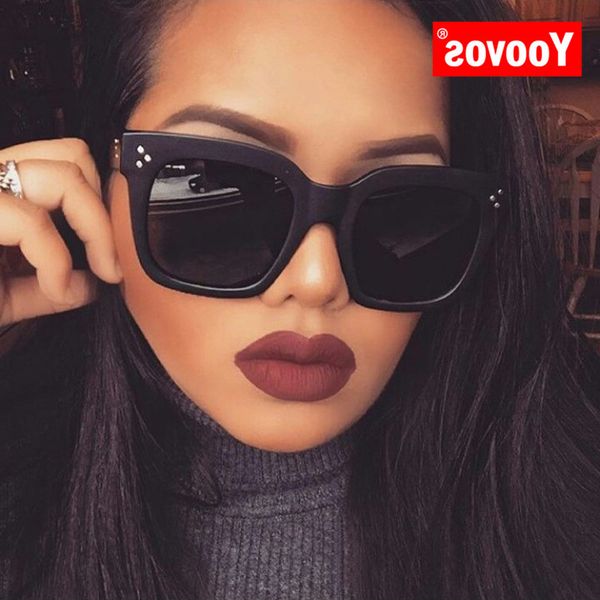 

square yoovos 2019 sunglasses new women brand designer retro mirror fashion sun glasses vintage shades lunette de soleil femme, White;black