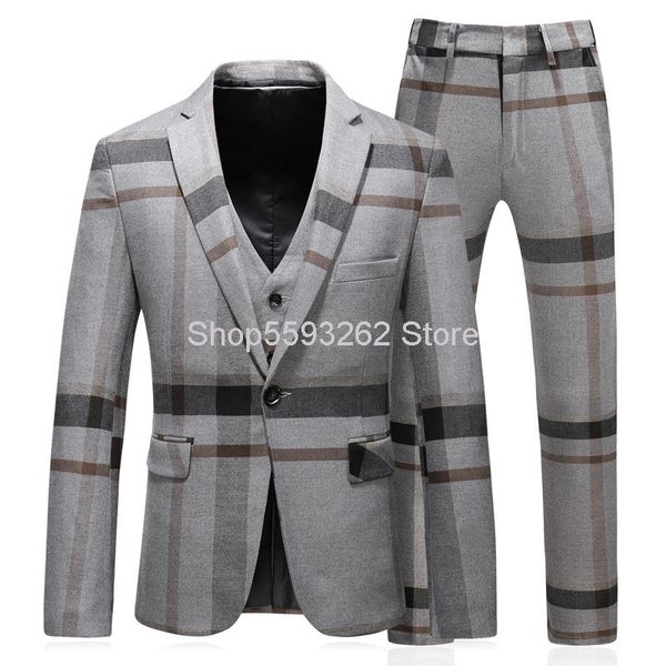 

big size men suit suit youth slim fit three-piece set long term big goods business leisure, White;black