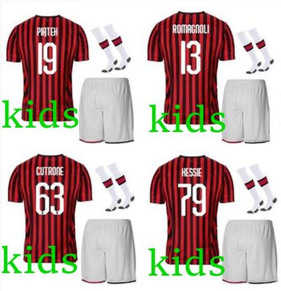 

Kid kit ock 19 20 ac milan occer jer ey 2019 2020 piatek football hirt paqueta u o caldara cutrone cami a de futebol romagnol maillot