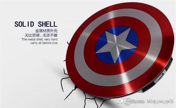 

powerbank 6800mah captain america power bank usb charger for smart mobile phone 6800mah universal portable external battery 2019