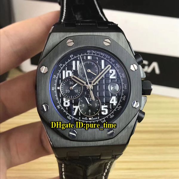 

6 цвет новый 42 мм royal pvd черный стальной корпус черный циферблат автоматические мужские часы кожаный ремешок высокого качества спортивны, Slivery;brown