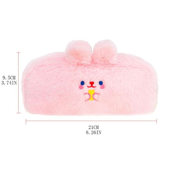 

portable plush pencil pen case cosmetic makeup coin pouch zipper bag purse 517d