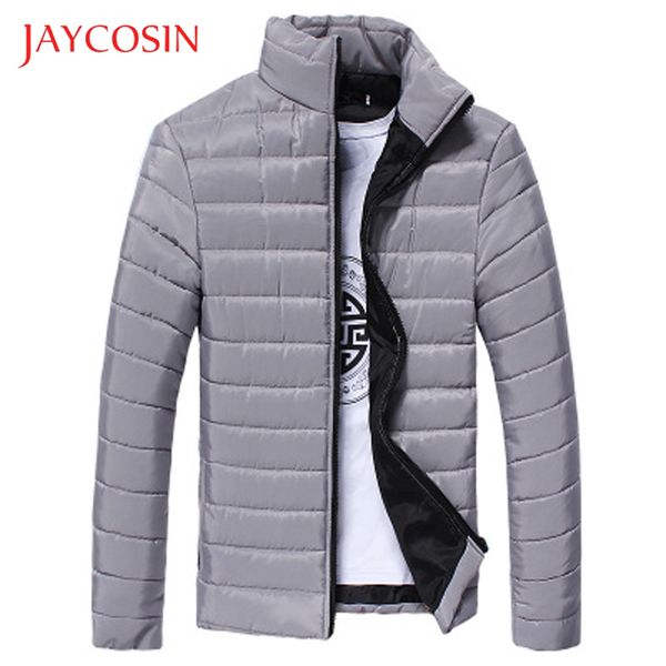 

jaycosin boys warm stand collar slim zip coat men outwear winter jacket stylish and fashion materials daily wearing, Black