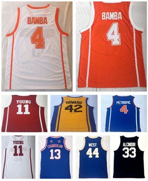 

TOP College MENS Basketball Wears,33 Johnson 11 Young 7 Doncic 4 BAMBA 33 ALCINDOR 42 HOWARD 4 BAMBA 30 CuBBY College Basketball jerseys