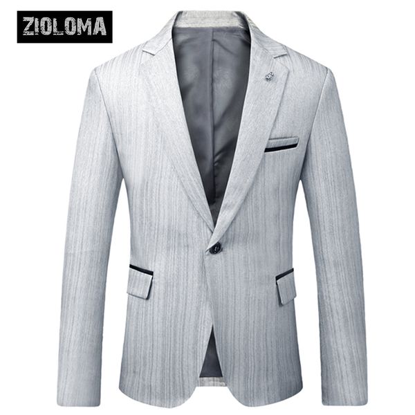 

zioloma mens slim fit business casual regular suit jacket, White;black