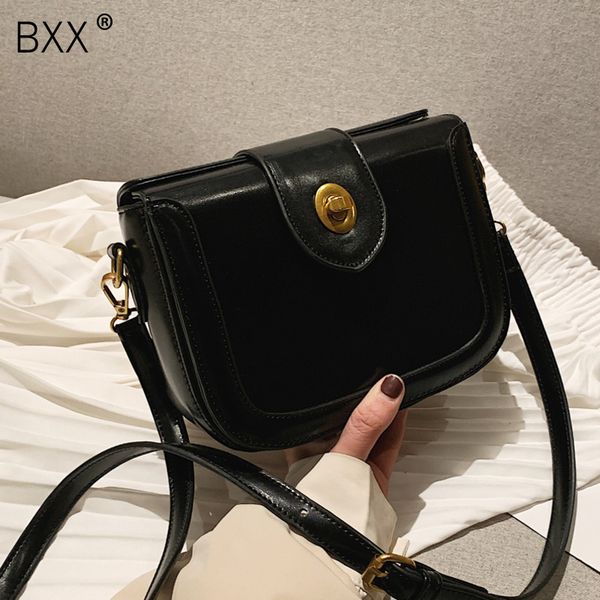 

bxx] small solid color pu leather crossbody bags for women 2020 simple saddle messenger shoulder bag female handbags hk223