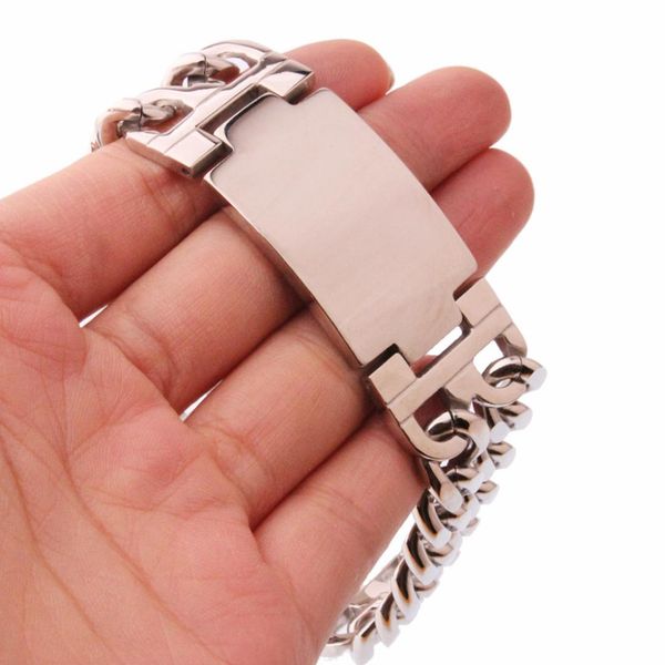 

men punk lord's prayer jesus smooth flat bracelet titanium steel bracelets 316l stainless jewelry charm bangle chain wristband, Golden;silver