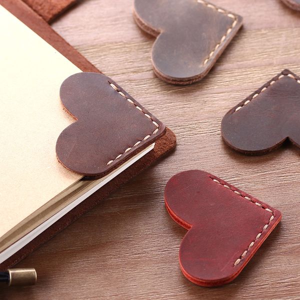 

10 pack handcrated vintage leather bookmarks for book, mini corner page marker, genuine leather bookmark for reader teacher gift