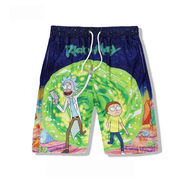 

Men Summer Casual Designer Shorts Hip Hop Cartoon 3D Print Loose Beach Shorts Plus Size M-2XL