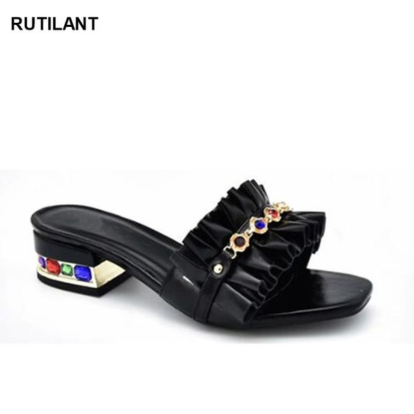 

ladies slippers fashionable 2020 slipper casual shoes women sandals elegant nigerian women pumps shoe for party high quality, Black
