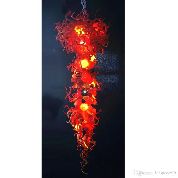 

l art red long lamps led light style chandeliers murano glass hand blown glass chandelier lightings