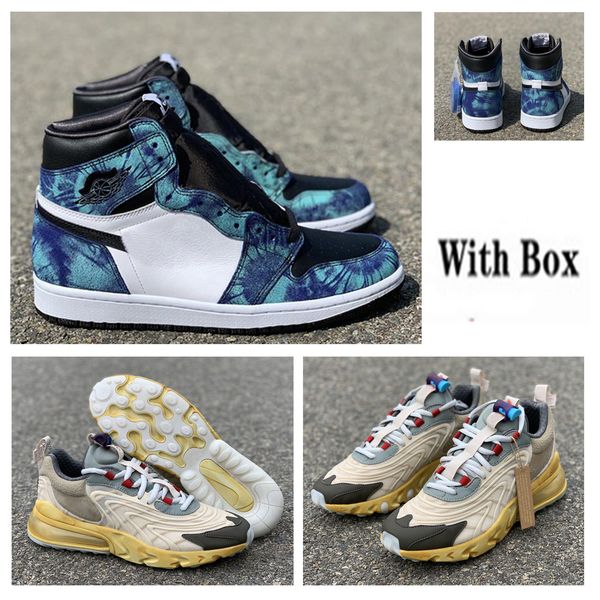 

2020 new release 1 high og tie dye 1s mens basketball shoes womens cactus trails eng light cream sports shoes size 36-45
