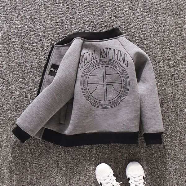 

2019 boys autumn spring coat school boys casual jackets children's casual outwear kids clothing cotton jackets, Blue;gray