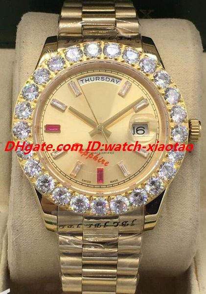 

Luxury Watch 3 Style Mens II 18k Gold 41mm Diamond Ruby Watch Bigger Diamond BEZEL 218235 Automatic Fashion Date Men's Watches Wristwatch