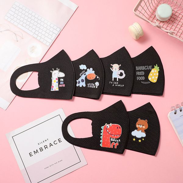 

20pcs dhl children anti-pollution masks girls cartoon mouth face masks kids anti-dust breathable earloop washable reusable cotton mask