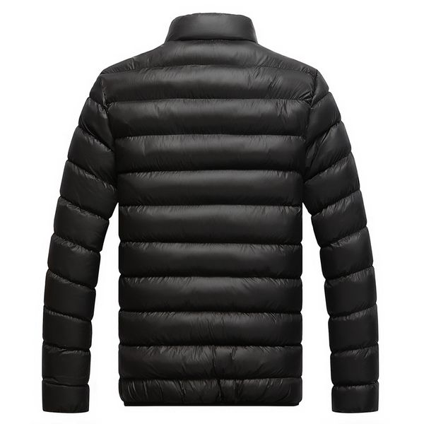 

cotton-padded clothes men's short stand-collar solid color 2019 winter new style men's cotton-padded jacket men's wear coat, Black