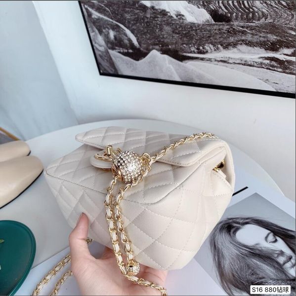 

fashion small square bag ladies one-shoulder bag cross-body bag unique beads chain classic casual