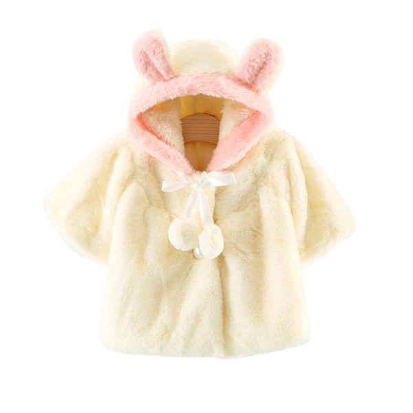 

cysincos baby girl ears jackets 2019 winter outerwear et velour fabric garment lovely bow coat for baby girls kids, Blue;gray