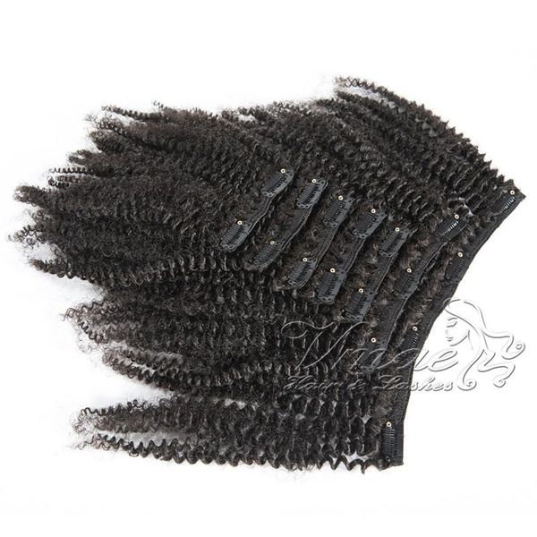 4A 4B Afro Kinky Curly grampo no cabelo tecem extensão moda macia suave e sedosa 100% Natural Preto brasileira Virgin Cabelo Humano