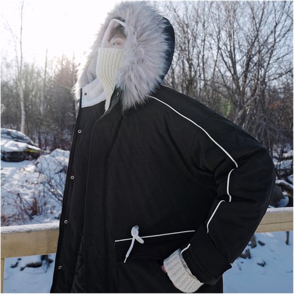

autumn and winter new men's fashion long-sleeved simple casual jacket solid color loose large size youth wild guarantee heating, Black