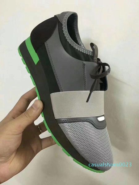 

new black leather fabric sneakers designer low women shoes casual kanye west style race runner mesh breathable c23