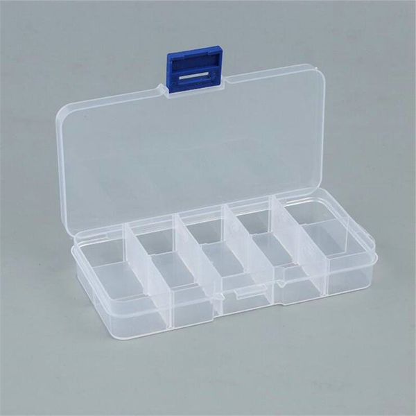 

10 grids jewelry storage box plastic clear display case organizer holder for beads ring earrings jewelry