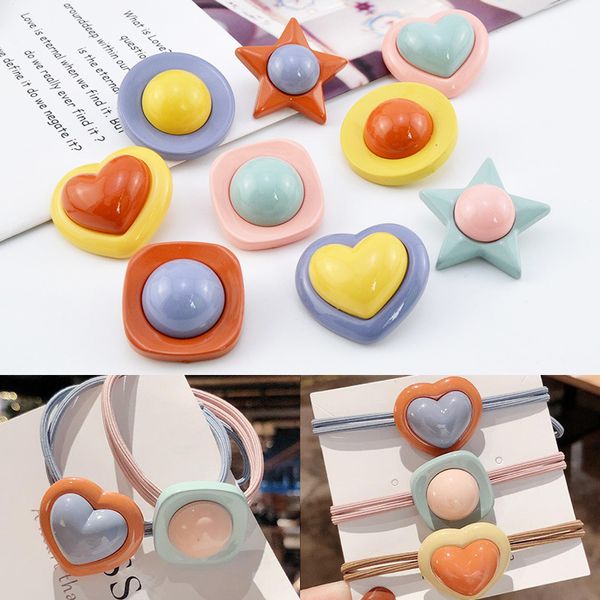 

diy hair accessories sewing decoration buttons plastic clothes 5pcs heart square round shape shank button handmade material, Blike;white