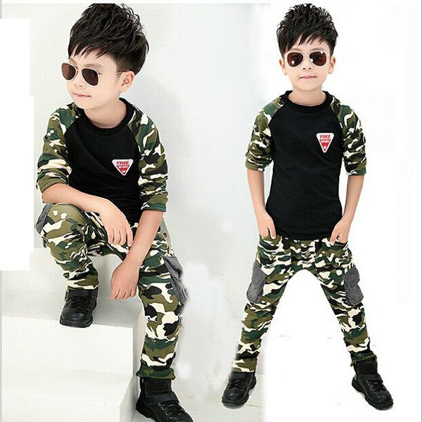 

kids clothing set 2020 new camouflage for boys&girls spring&autumn cotton camo boys sports set active girls clothing sets,yc018, White